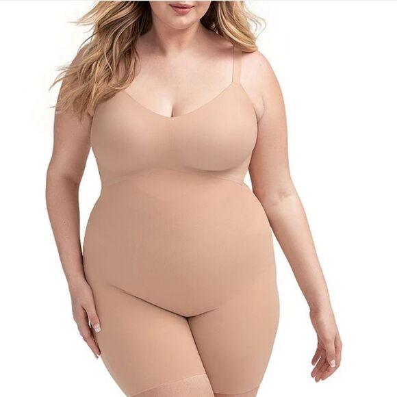 Honeylove Other - NWOT honeylove plus size mid thigh bodysuit sand womens size 1X